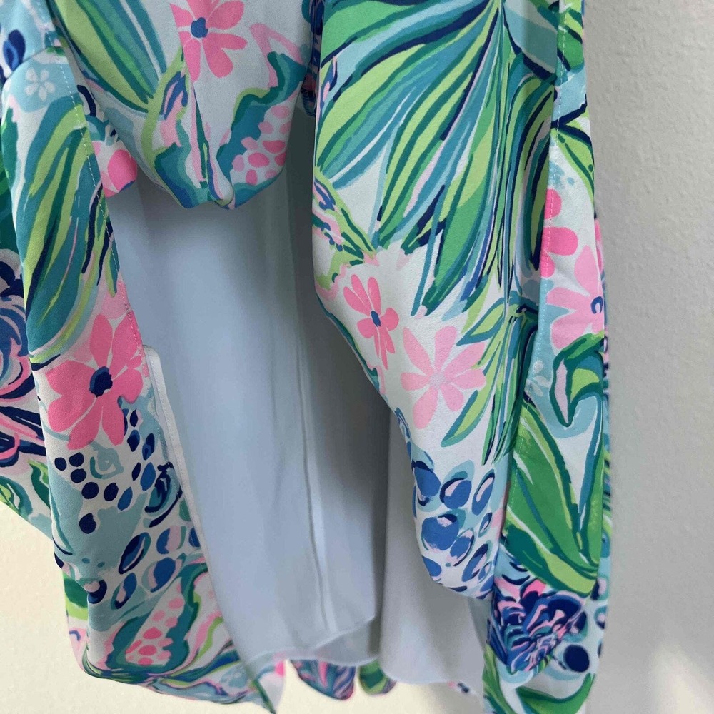 Lilly Pulitzer 6 Ivie Maxi Dress Kitten Around Fit & Flare Flutter Sleeve Lace - Picture 10 of 12